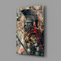 Grunge Gladiator Gold Armor Glass Wall Art