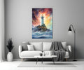 Lighthouse Glass Wall Art || Designer Collection
