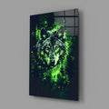 Emerald Forest Splash Wolf Glass Wall Art