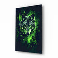Emerald Forest Splash Wolf Glass Wall Art