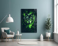 Emerald Forest Splash Wolf Glass Wall Art