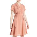 Nanette Lepore Belted Pintuck Three Button Front Dress, Size S