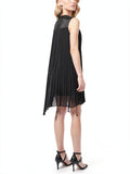 Dkny Mixed-Media Pleated Dress, Size XXS