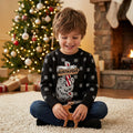 Alex Stevens Little Boys’ Sloth Pole Sweater, Black Combo, Size 4