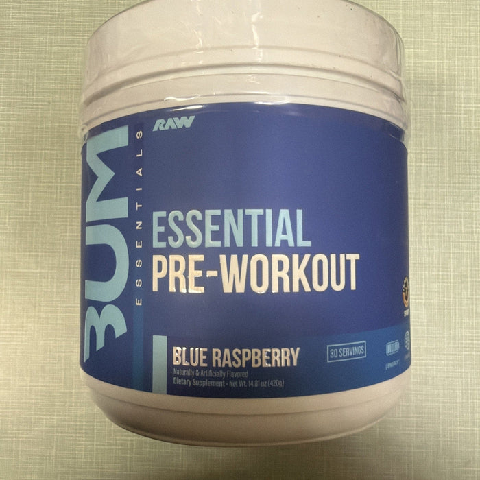 Bum Essential Pre-Workout, Blue Raspberry, 14.81 oz (420g)