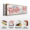 Happy 4th Of July Personalized Canvas Decor | Independence Day Canvas Home Wall Art | Red White And Blue Canvas | Living Room Wall Decor