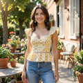 Rahi Petra Floral Print Bustier Top, Size XS