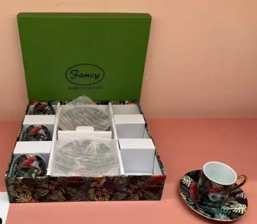 Fancy Home Collection Dessert Coffee Set, 6 Cups & Plates
