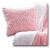 DaDa Bedding Pastel Pink Faux Fur Pillow Cover