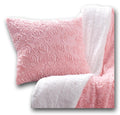 DaDa Bedding Pastel Pink Faux Fur Pillow Cover