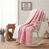 DaDa Bedding Luxury Blossom Pink Rose Buds Pink Sherpa Backside Faux Fur Throw Blanket (BL-171752)