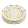 Silver Splendor 6 Inch Ivory Plastic Plate with Gold Band 150 CT
