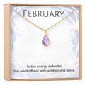 February Birthstone / Amethyst Crystal Charm Necklace
