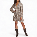 1.state Ruffled Snakeskin Print Dress, Size 00