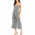 1.State Strapless Tie Waist Plaid Crop Jumpsuit, Size 10