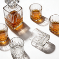 Studio Silversmiths 34 Oz. Diamond Decanter and 10 Oz. DOF Whiskey Glasses