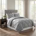 Truly Soft 3Pc Pleated Full/Queen Comforter Set – Gray
