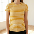 Ultra Flirt Women's Striped T-Shirt, Size XS