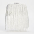 Inc Colie Fringe Clutch - Ivory/Silver