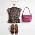 1. STATE Womens Black Floral Cap Sleeve Mock Mini Drop Waist Dress, Small
