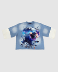 G WEST 3/4 TWO TONE SLEEVE MATAL FUTURE COTTON JERSEY TEE