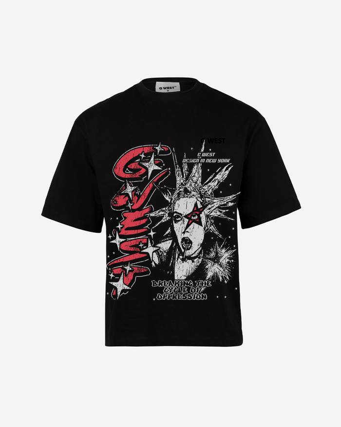 G West Mens Breaking The Cycle Double Sided Premium Oversized Tee