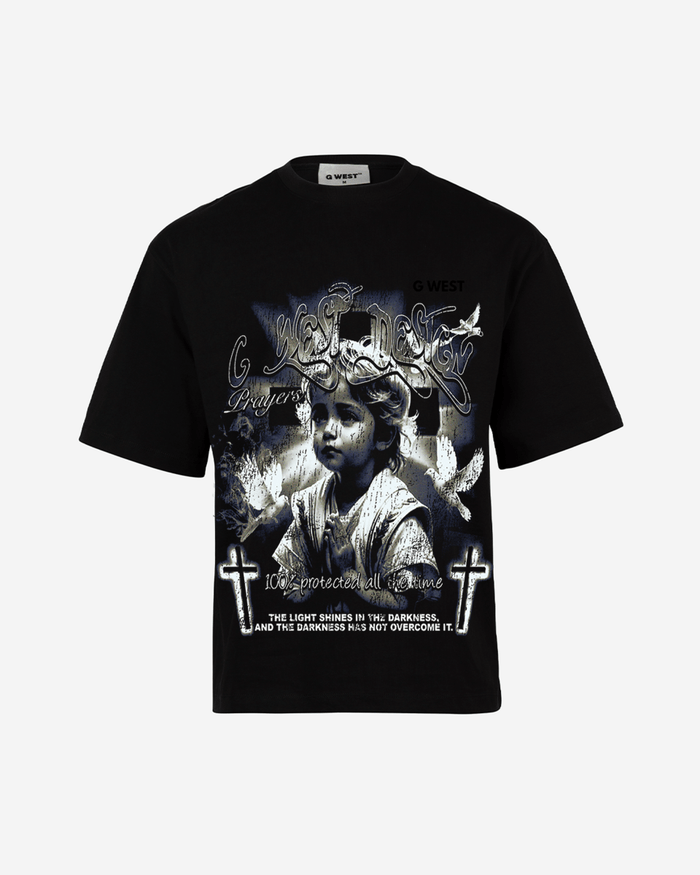 G West Mens Connected All The Time Premium Oversized Tee Front And Back Print
