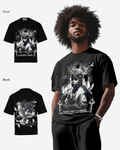 G West Mens Connected All The Time Premium Oversized Tee Front And Back Print