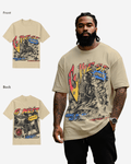 G West Cosmic Sky Ride Acid Wash Double Hit T-Shirt Big and Tall Mens