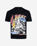 G West Mens Cosmic Sky Ride Double Hit Premium Oversized  Tee Front And Back Print