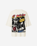 G West Womens Cosmic Sky Ride Double Hit Premium Oversized Tee