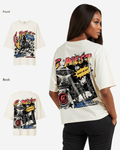 G West Womens Cosmic Sky Ride Double Hit Premium Oversized Tee