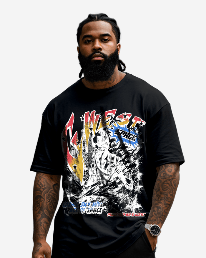 G West Cosmic Sky Ride Double Hit T-Shirt Big and Tall Mens