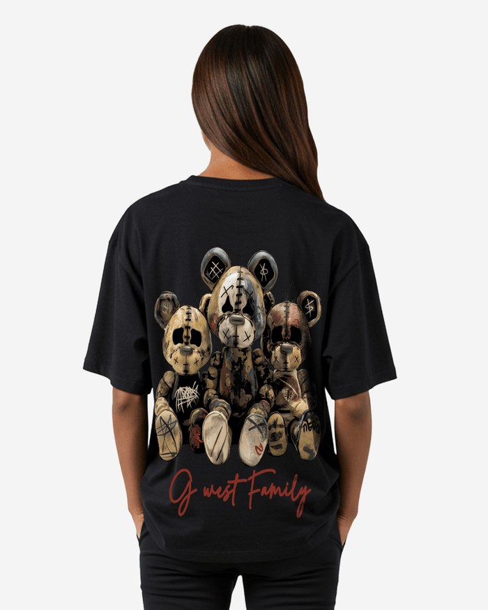 G West Womens Family Black Oversized Tee