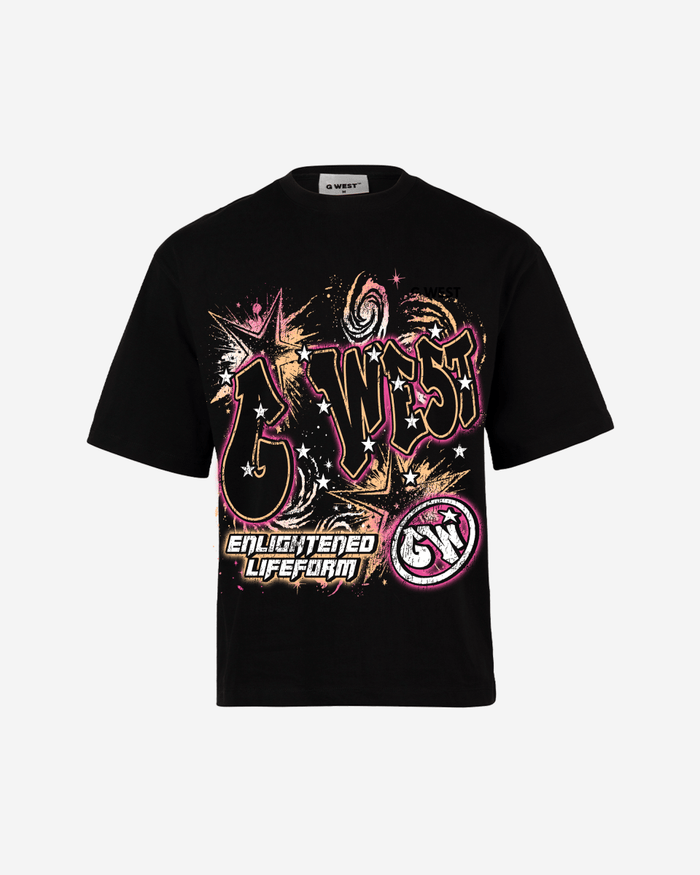 G West Mens Illuminated Soul Double Hit Premium Oversized Tee Front And Back Print