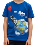 G West Kids Balloon Earth Royal T-Shirt Mens