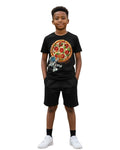 G West Kids Space Pizza Black Tee - Dtpbasty9067