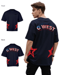 G West Mens Oversized Usa Flag Arch Logo Tee
