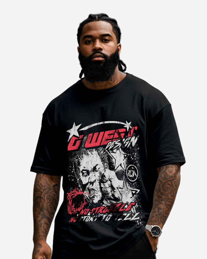 G West No Struggle No Story T-Shirt Big and Tall Mens