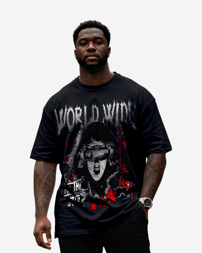 G WEST OLD WORLD WIDE STAR T SHIRT Big and Tall Mens