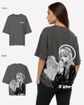 G West Womens Oversized Angel Girl Tee
