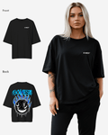 G West Womens Oversized Aqua Smile Tee