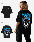 G West Womens Oversized Aqua Smile Tee