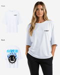 G West Womens Oversized Aqua Smile Tee