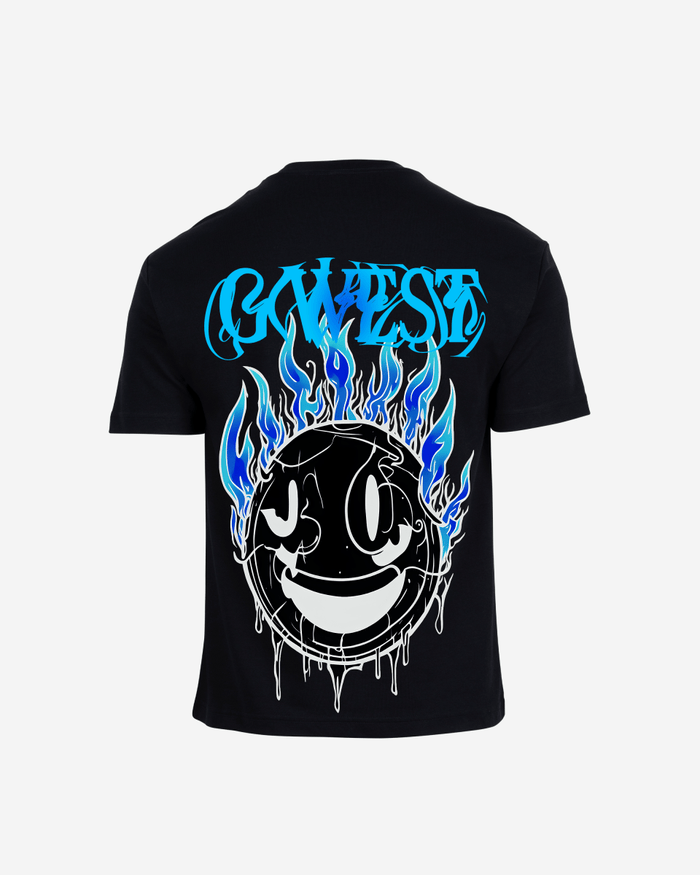G West Mens Oversized Aqua Smile Tee
