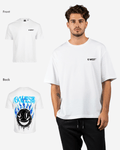 G West Mens Oversized Aqua Smile Tee
