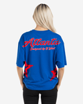 G West Womens Oversized Atlanta Logo Royal Tee
