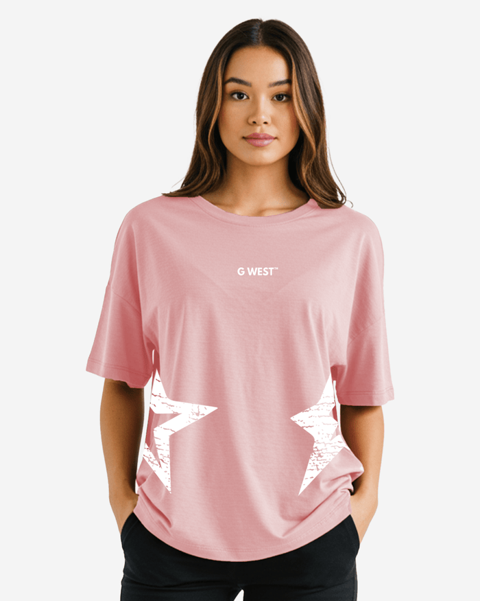 G West Womens Oversized Brooklyn Arch Logo Tee