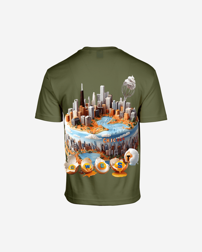 G West Mens Oversized Chicago Cake Tee