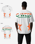 G West Mens Oversized Cricket India Arch Logo T-Shirt